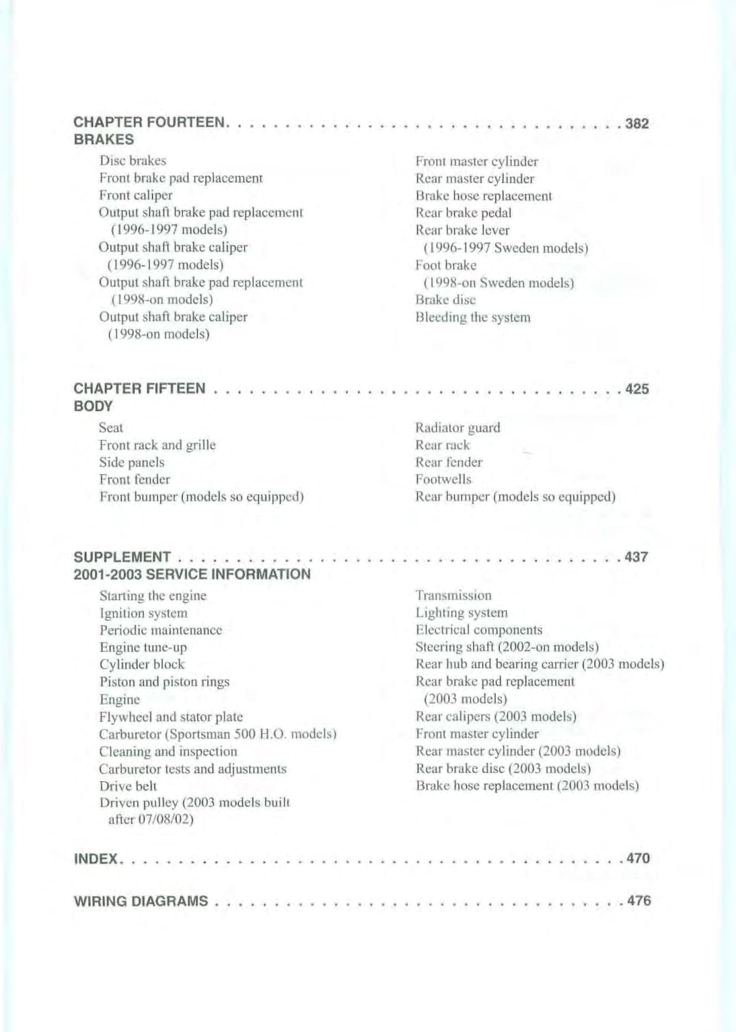 Polaris 1996 to 2003 Sportsman 400 500 Xplorer 500 4x4 - workshop service repair manual