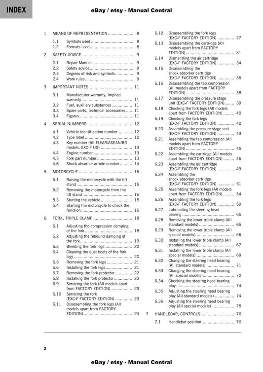 KTM 2022 - 350 Exc-f Xcf-w Six Days Factory Edition - Service Workshop Repair Manual