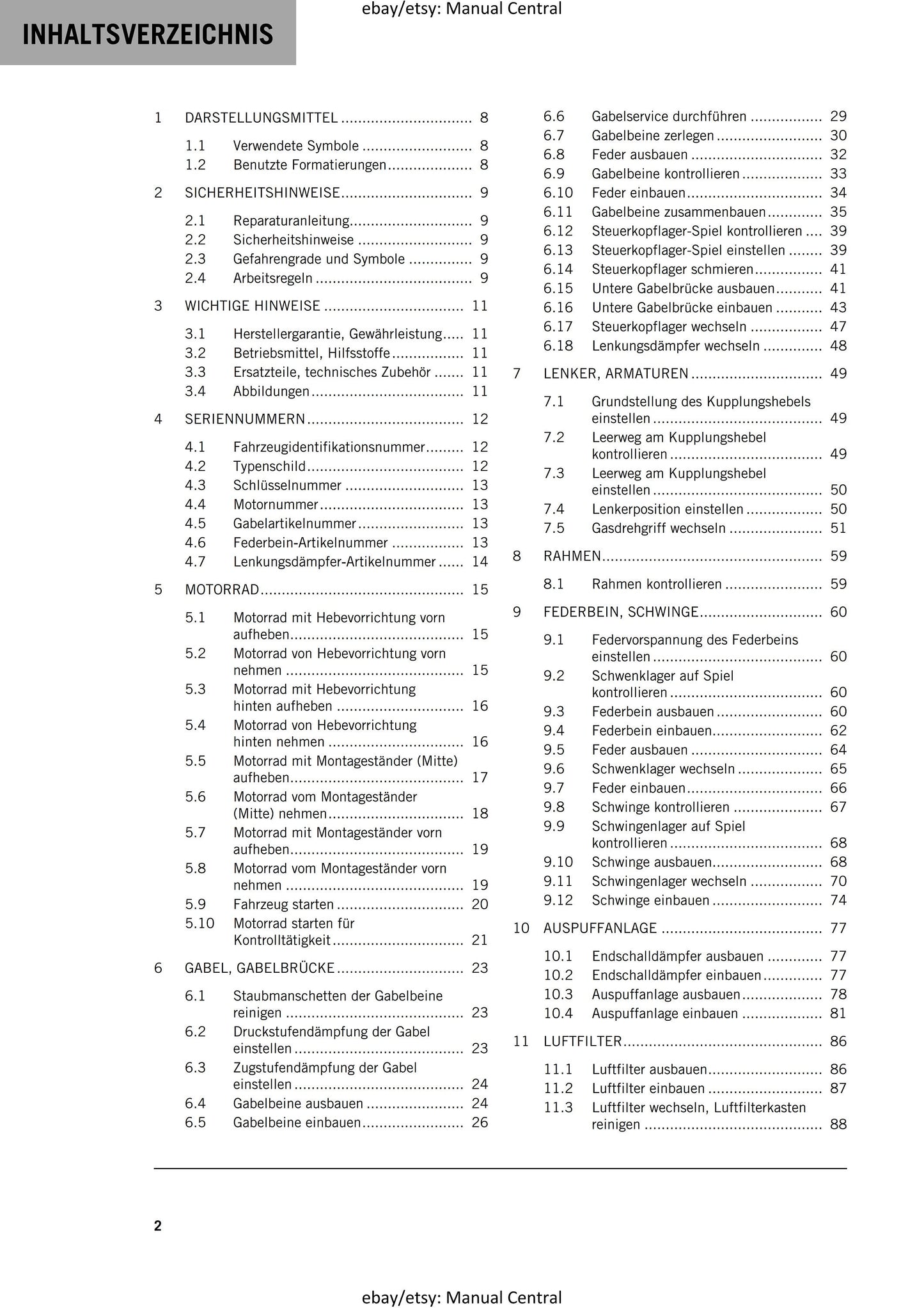PDF - German Language - KTM 2023 - 890 Adventure - Reparaturanleitung - Service Workshop Repair Manual