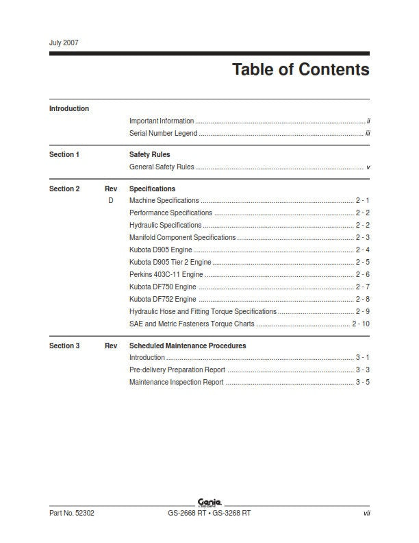 Genie - Service Manual - Gs-2668 Gs-3268 RT