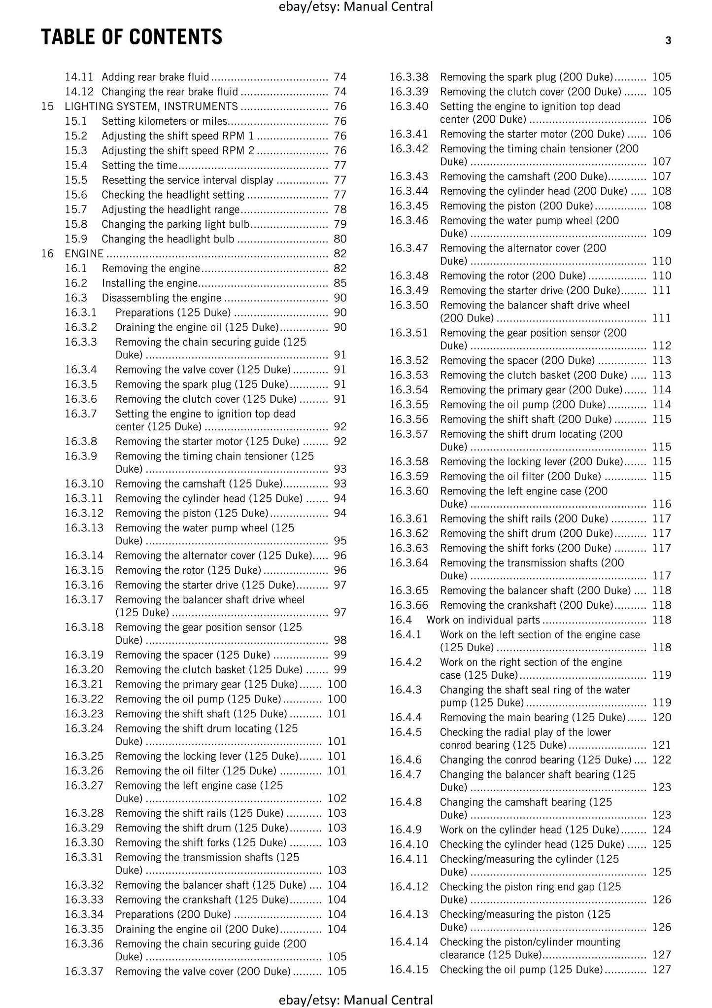KTM 2012 - 125 200 Duke - 2013 Col - Service Workshop Repair Manual