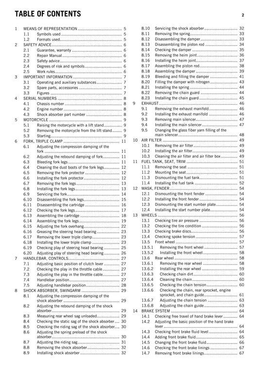KTM 2010 - 65 SX - Workshop Service Repair Manuals
