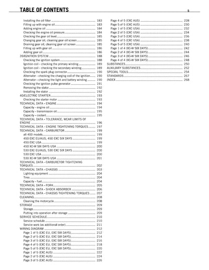 KTM 2011 - 400 450 530 Exc Xc-w Six Days - Service Workshop Repair Manual