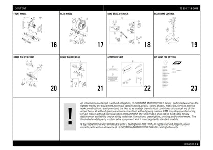 Husqvarna 2016 TC 85 17/14- Parts Manual Catalog
