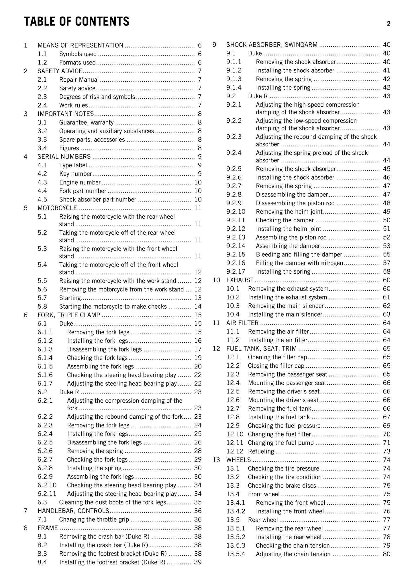 KTM 2014 - 690 DUKE R - Service Workshop Repair Manual