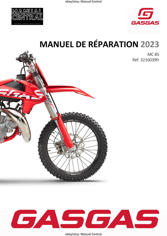 French Language - GasGas 2023 - MC 85 19/16 17/14 - Manuel De Reparation -  Service Workshop Repair Manual