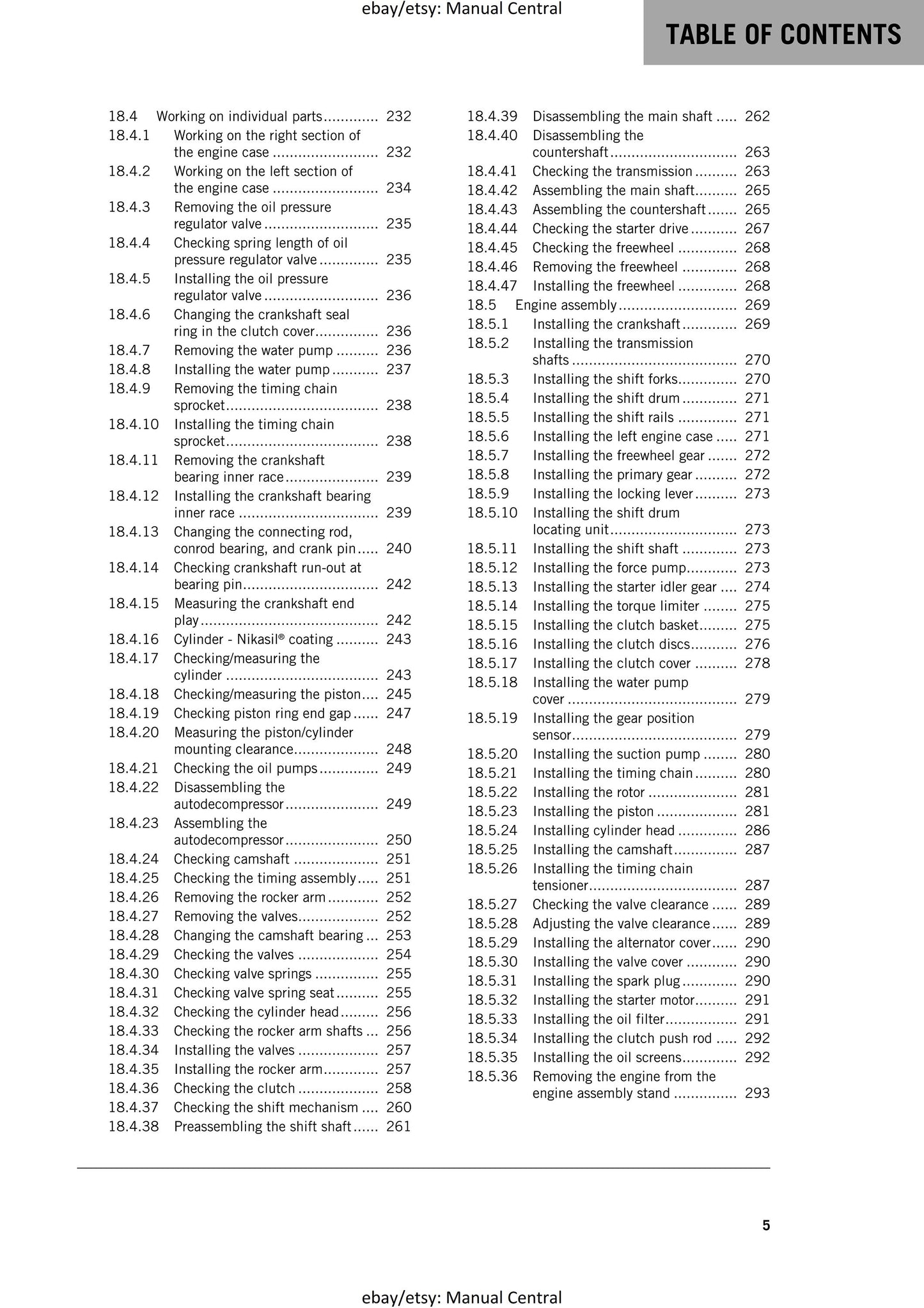 KTM 2019 - 450 500 Exc-f Six Days - Service Workshop Repair Manual