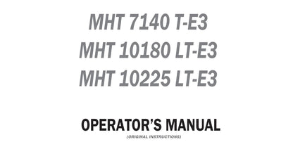 Manitou - MHT 7140 T-E3 10180 LT-E3 10225 - Operator Manual