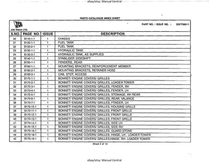 JCB 3DX Super BSIII Parts Book