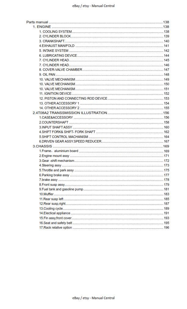 Joyner Off Road Vehicle - JNSZ1100SVB Owners Parts Service Workshop Repair Manual