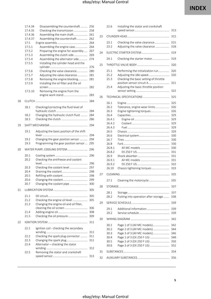 GasGas 2024 - MC 250F EX 250F - Service Workshop Repair Manual