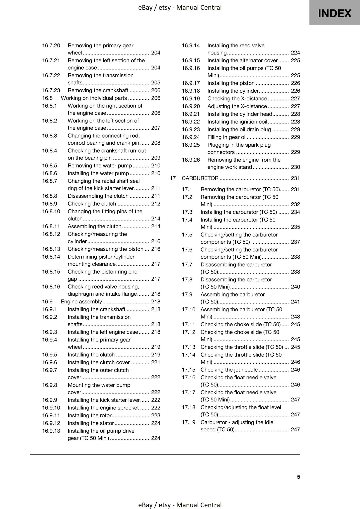 Husqvarna 2020 - TC 50 MINI - Workshop Service Repair Manual