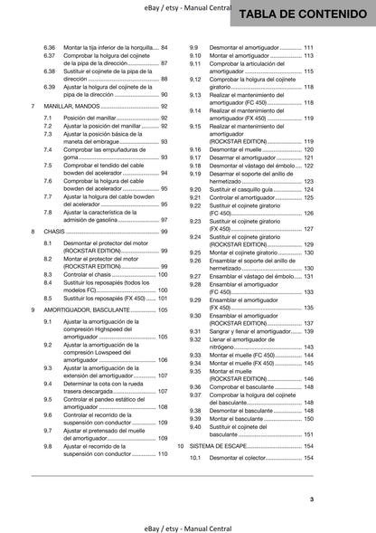 Spanish Language - Husqvarna 2020 - FC FX 450  - Manual de Reparacion