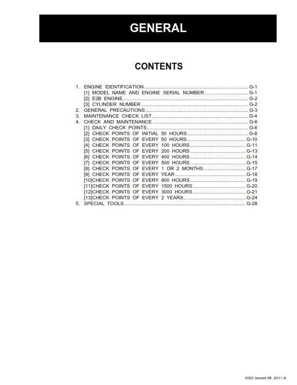 Kubota Diesel Engine -05-E2B 05-E2BG Series - Workshop Service Repair Manual