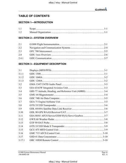 Garmin G1000 - System Maintenance Manual - LJ VLJ Aircraft