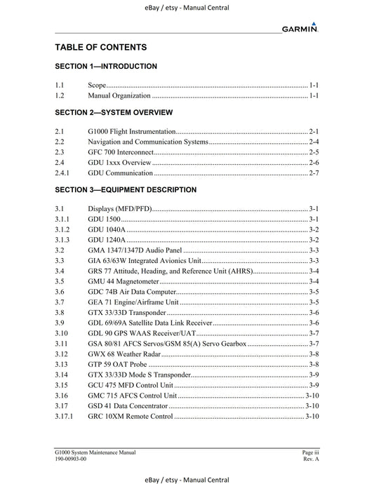 Garmin G1000 - System Maintenance Manual - LJ VLJ Aircraft