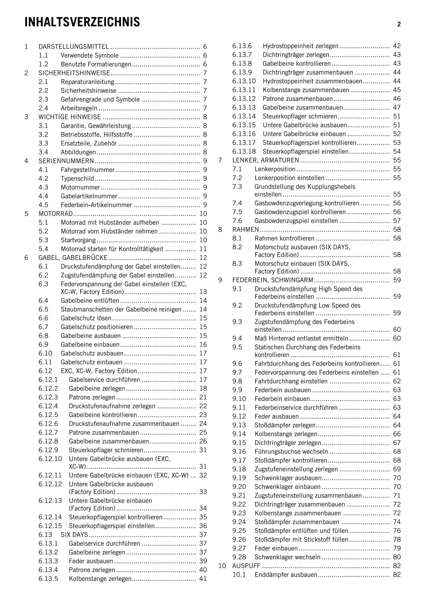 German Language - KTM 2015 - 125 200 Exc Six Days Factory Edition Xc-w - Reparaturanleitung - Service Workshop Repair Manual