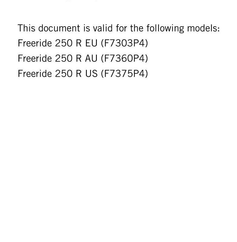 KTM 2016 - Freeride 250 R - Service Workshop Repair Manual