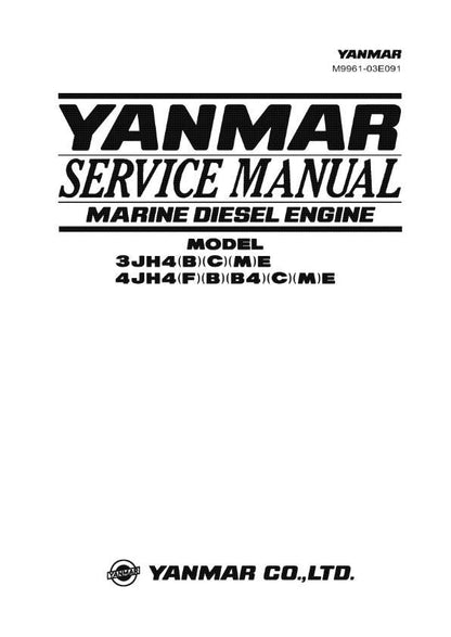 Yanmar Marine Diesel Engine -  3jh4 4jh4  - Service Workshop Repair Manual