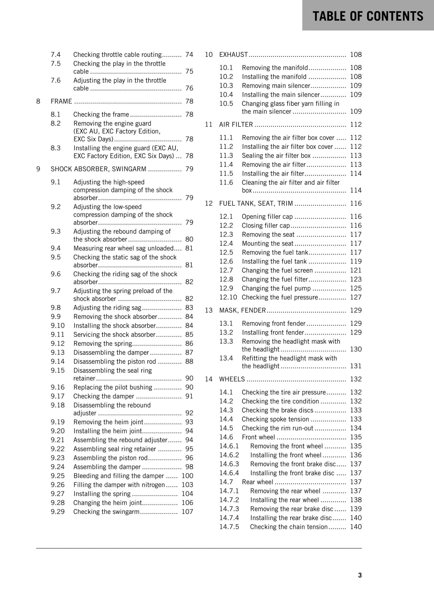 KTM 2015 - 450 500 Xc-w Exc Six Days Factory Edition - Service Workshop Repair Manual