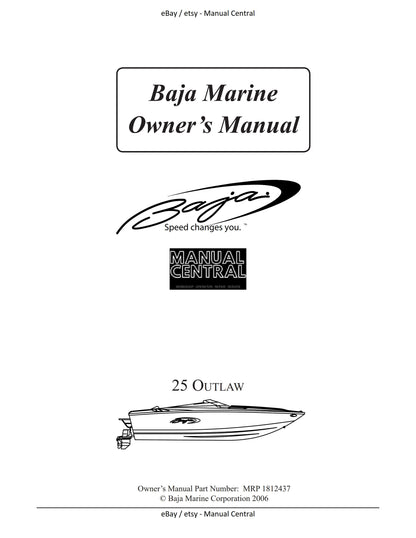Baja Marine - 25 Outlaw - Owners Manual
