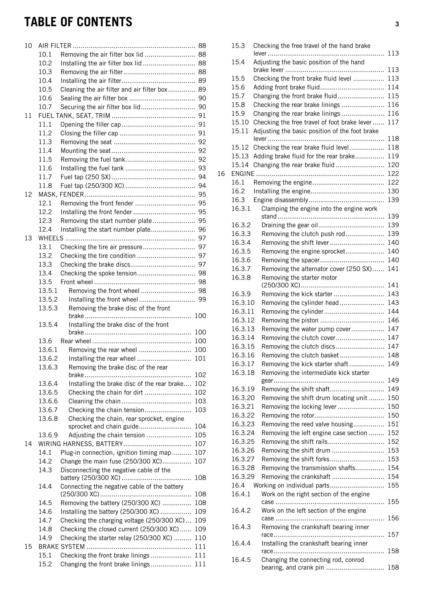 KTM 2014 - 250 300 SX XC - Service Workshop Repair Manual