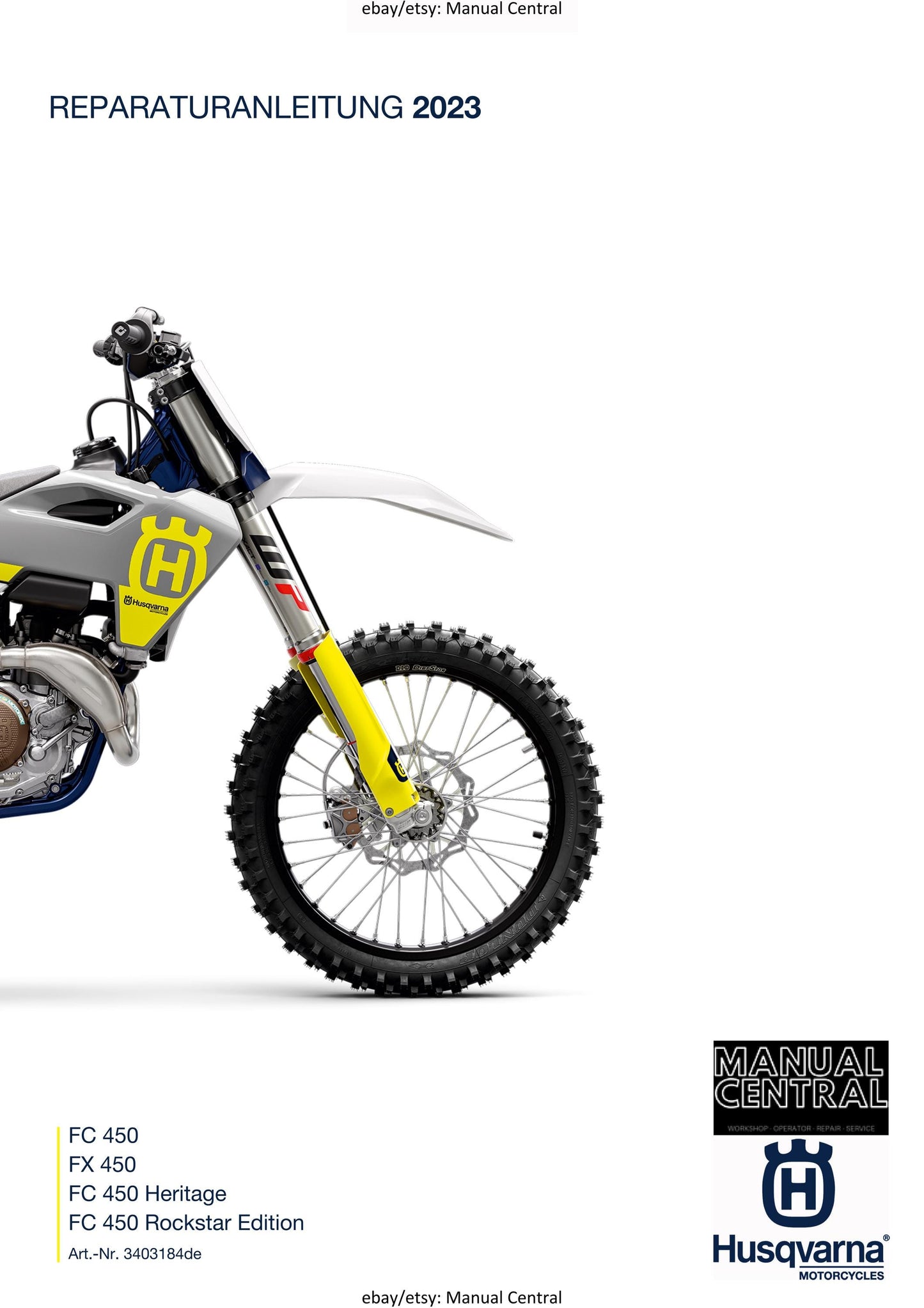 German Language - Husqvarna 2023 - FC FX 450 Heritage Rockstar Edition - Reparaturanleitung