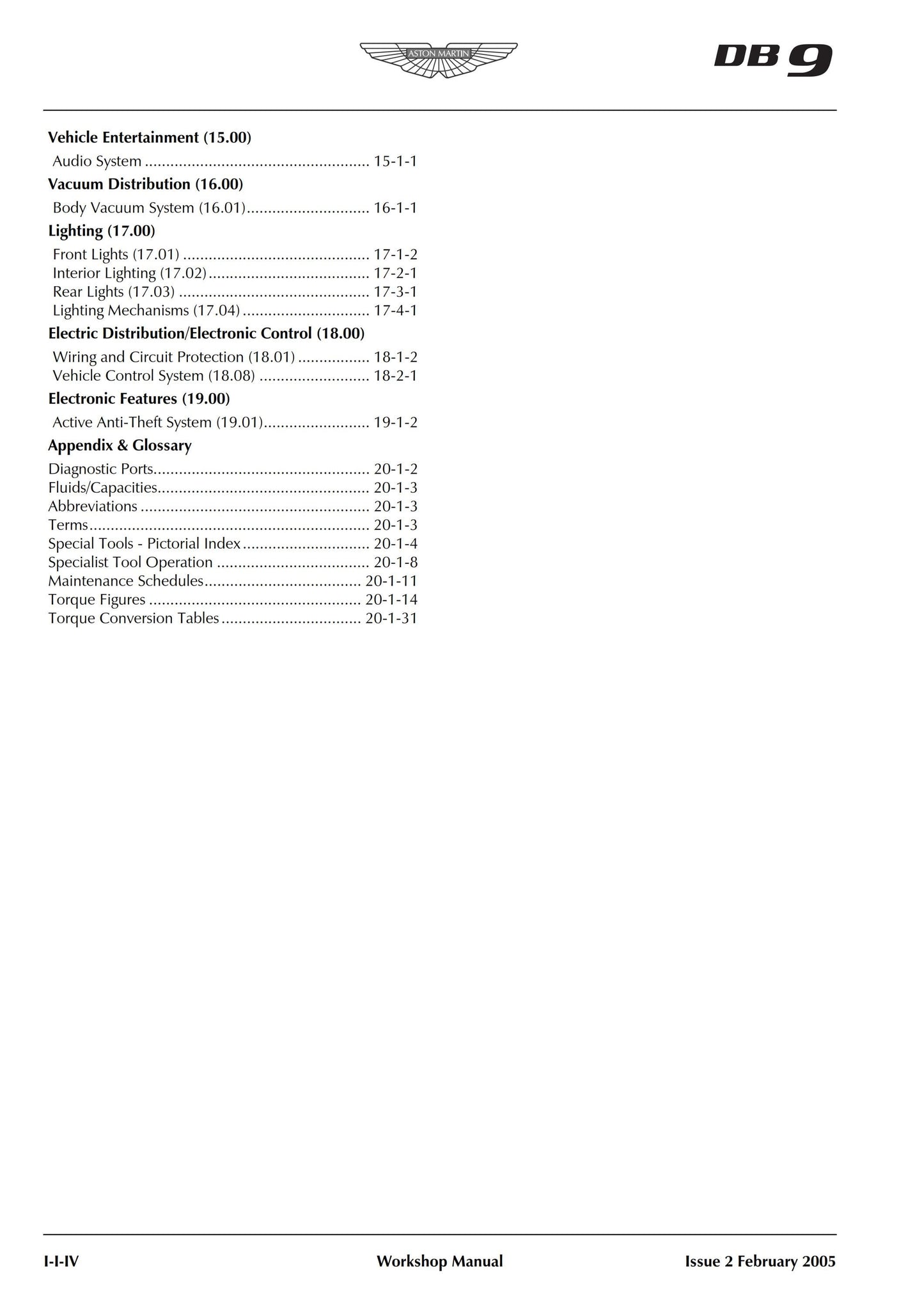 Aston Martin DB9 & Volante - Issue 2 - Workshop Service Repair Manual