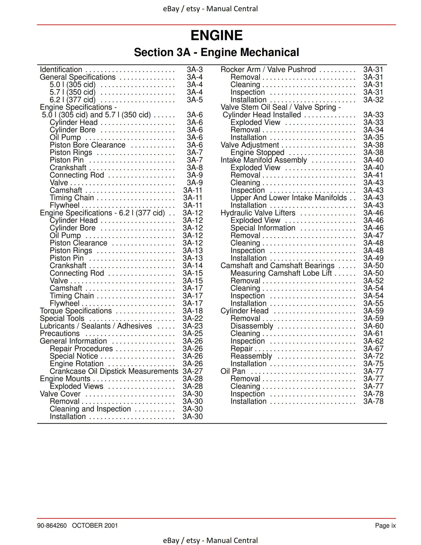 Mercury Mercruiser Service Manual 31- 5.0L 5.7L 6.2L Mpi Gasoline Engine