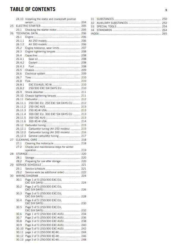 KTM 2013 - 250 300 Exc Six Days Xc-w - Workshop Service Repair Manuals