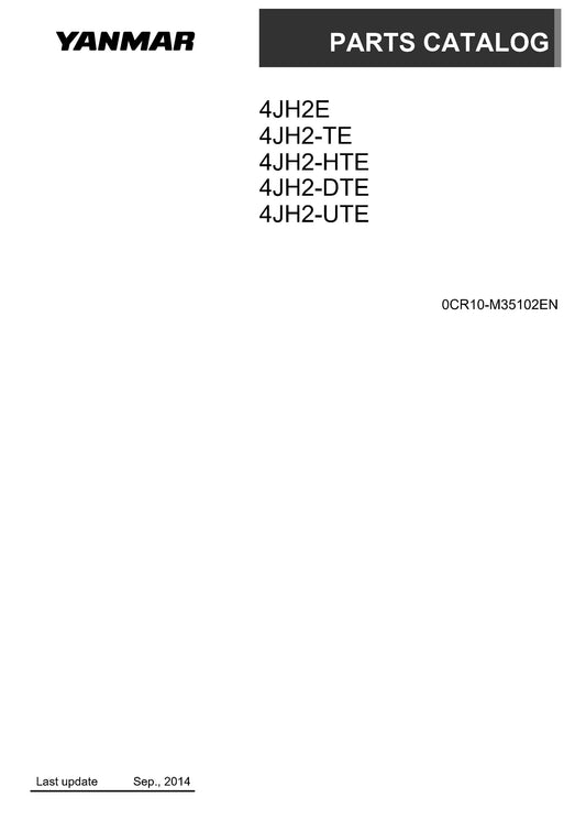 Yanmar Diesel Engine -  4jh2e 4jh2-te 4jh2-hte 4jh2-dte 4jh2-ute - Parts Manual