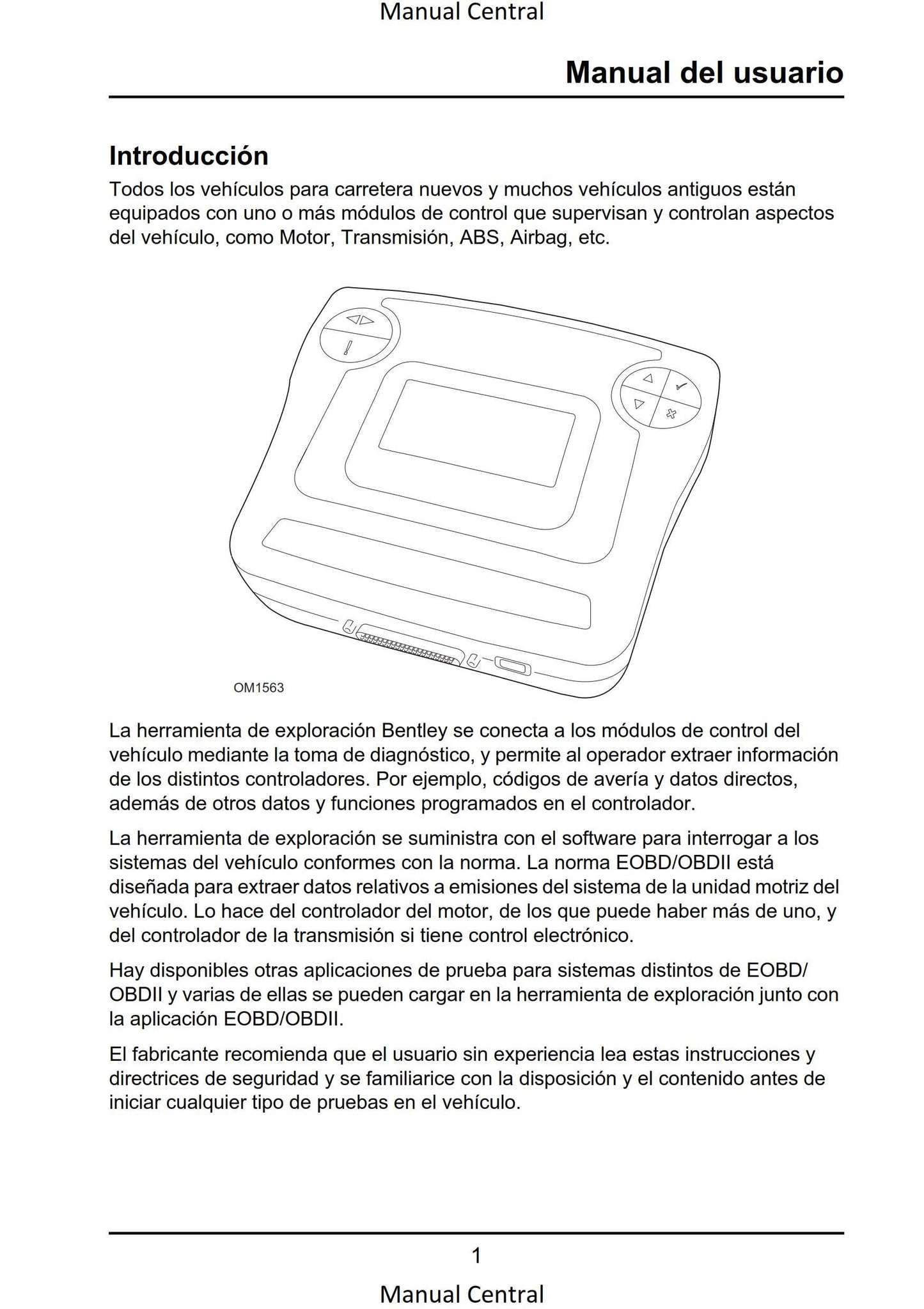 Bentley Omicheck User Manual - Spanish Language
