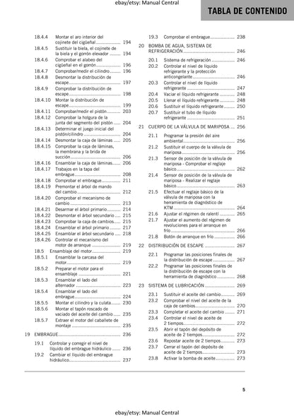 Spanish Language - KTM 2024 - 250 300 Exc Six Days Xc-w Hardenduro - Manual de Reparacion