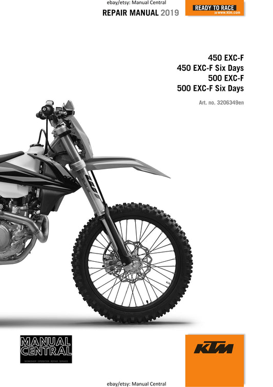 KTM 2019 - 450 500 Exc-f Six Days - Service Workshop Repair Manual