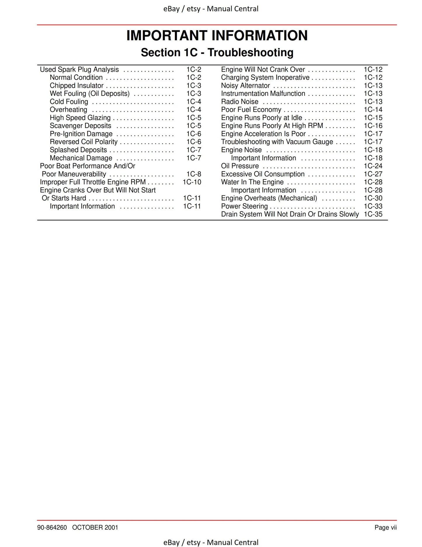 Mercury Mercruiser Service Manual 31- 5.0L 5.7L 6.2L Mpi Gasoline Engine