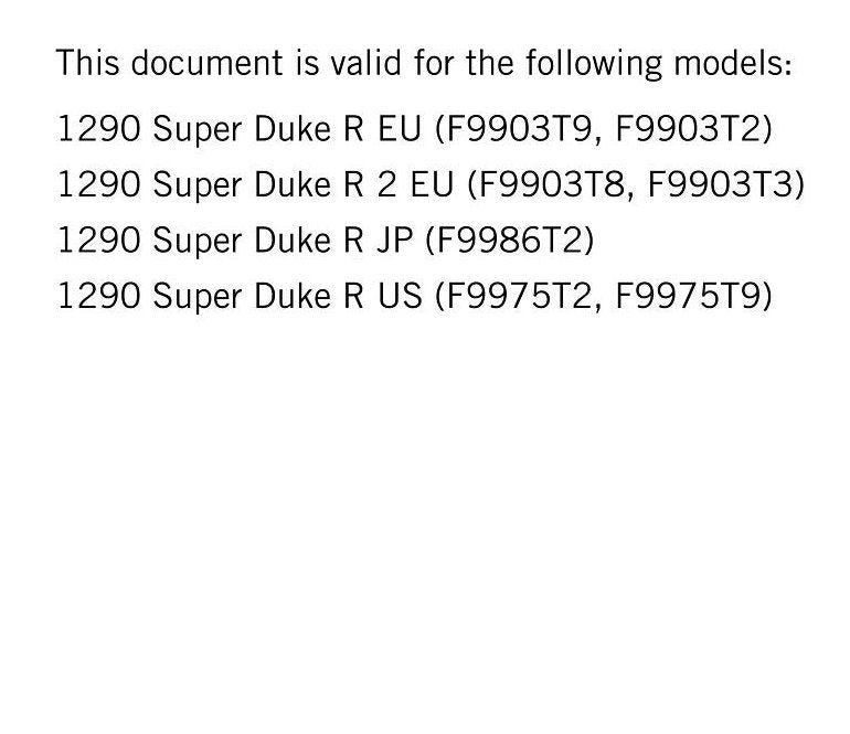 KTM 2020 - 1290 Super Duke R - Service Workshop Repair Manual