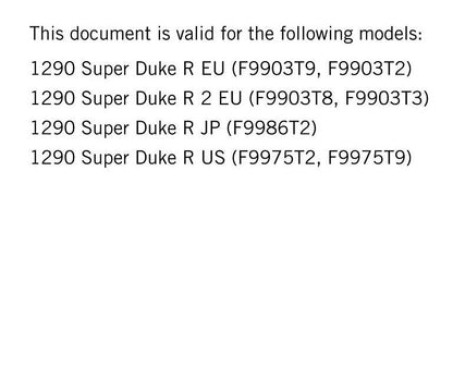 KTM 2020 - 1290 Super Duke R - Service Workshop Repair Manual