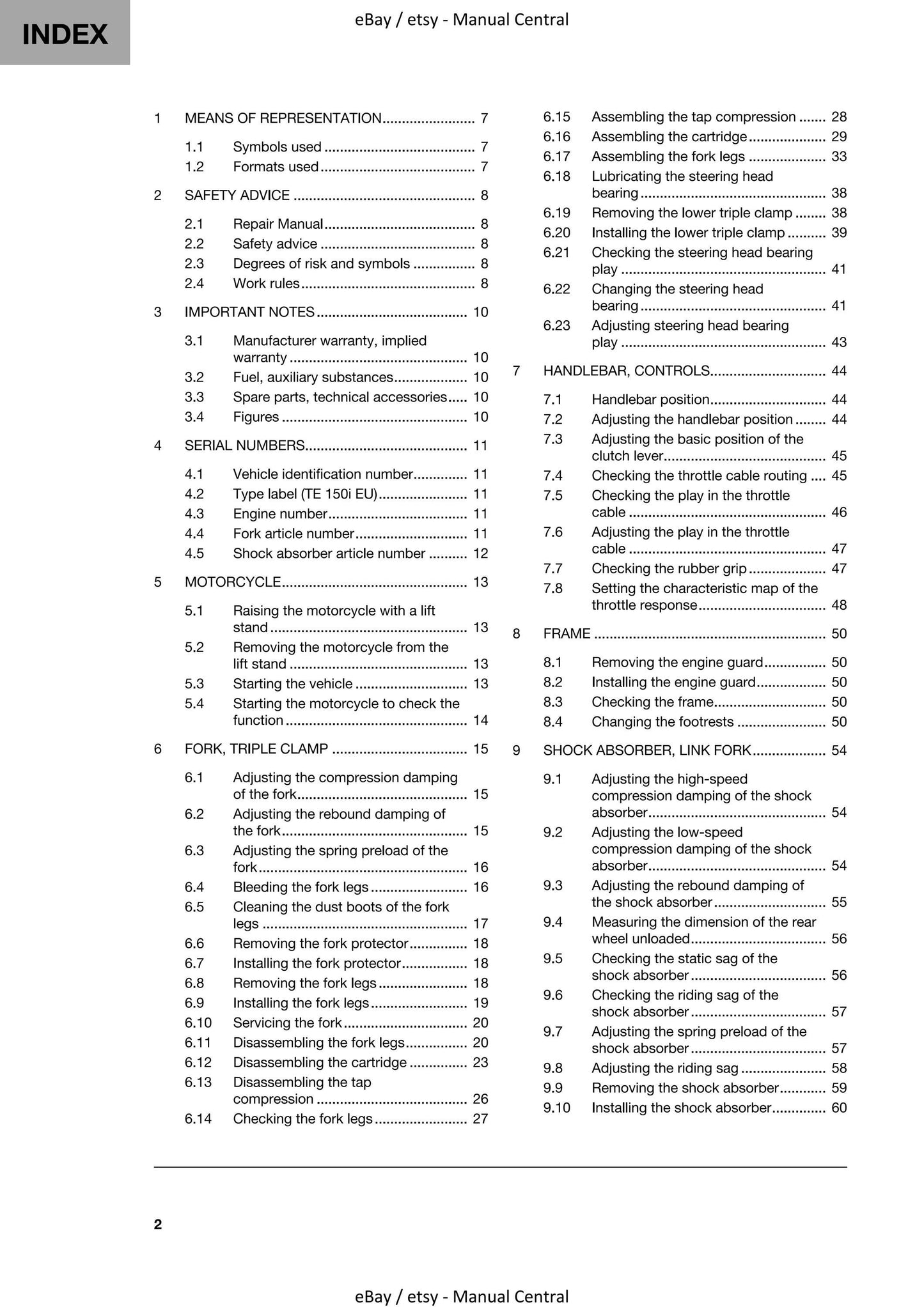 Husqvarna 2022 - TE 150i - Service Workshop Repair Manual