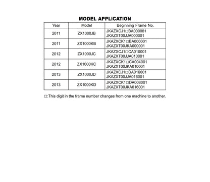 Kawasaki Ninja ZX-10R ABS - 2011 2012 2013 - Workshop Service Repair Manual