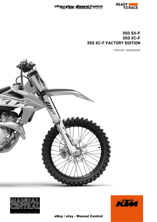 KTM 2022 - 350 Sx-f Xc-f Factory Edition - Service Workshop Repair Manual