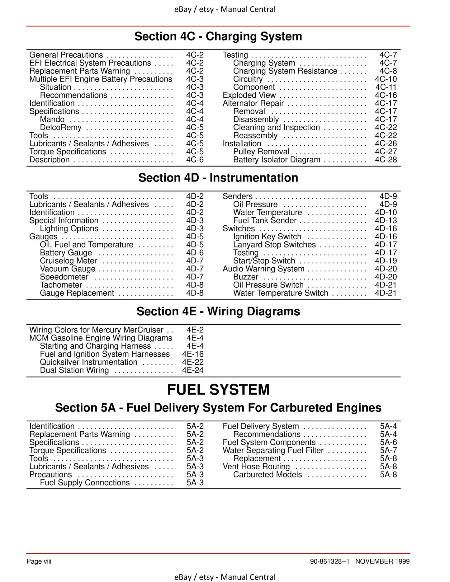 Mercury Mercruiser Service Manual 25 - Marine Engines GM V-6 262 CID 4.3L