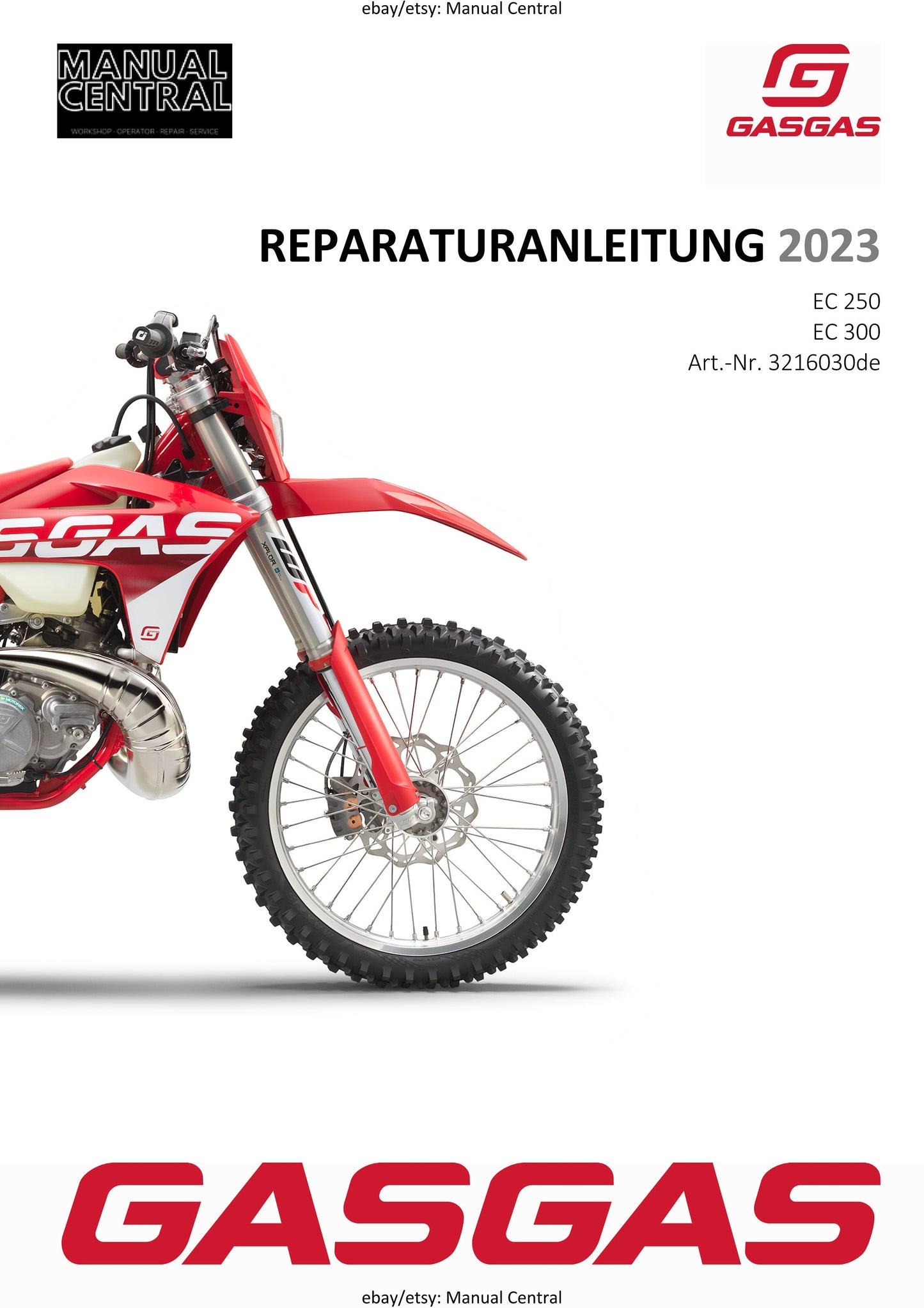 German Language - GASGAS 2023 - EC 250 300 - Reparaturanleitung - Service Workshop Repair Manual