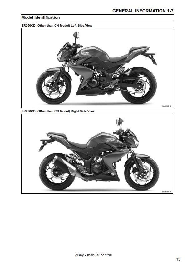Kawasaki Z250 ABS 2013 2014 2015 - Workshop Service Repair Manual