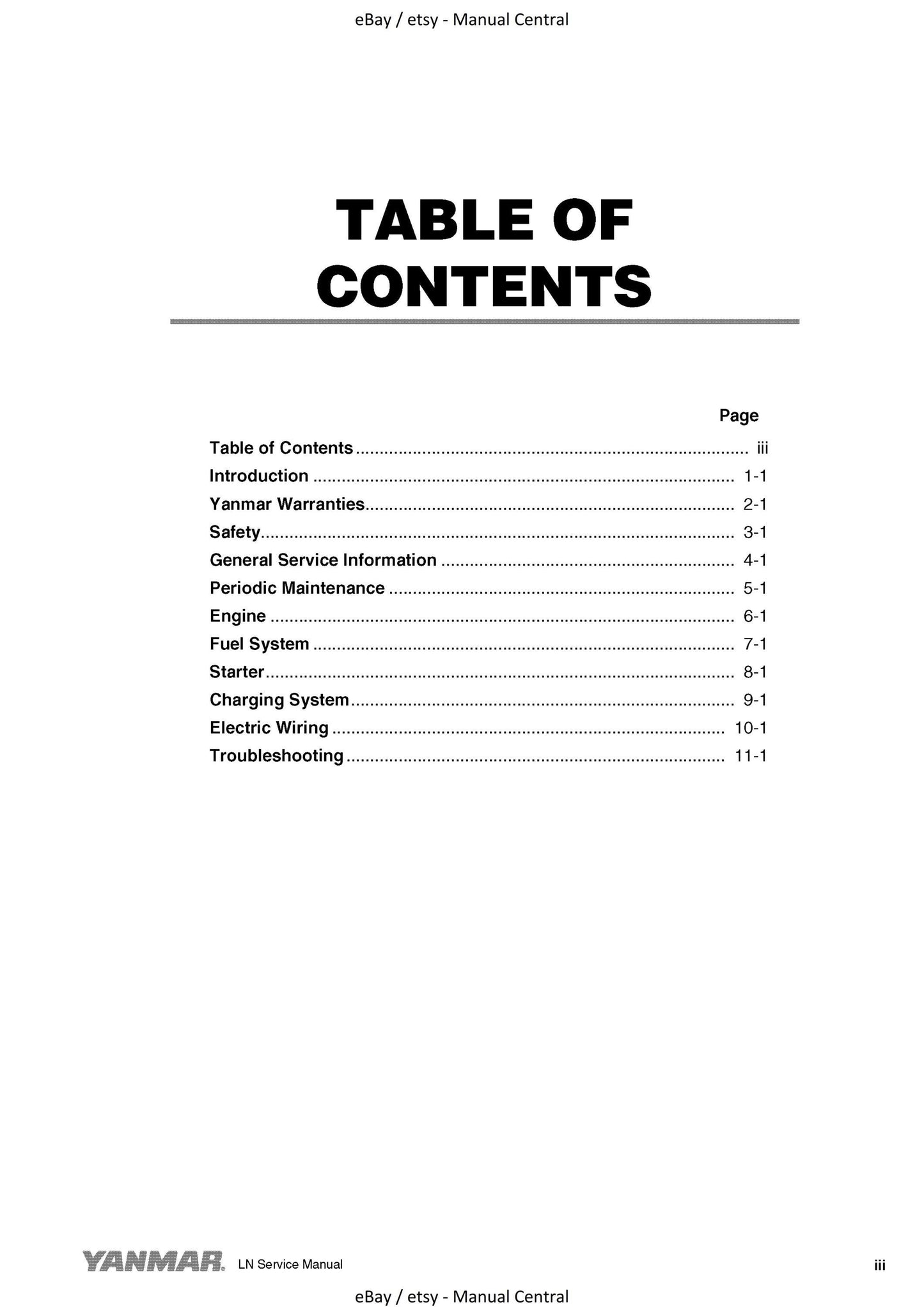 Yanmar Industrial Engines - L48N L70N L100N Service Workshop Repair manual