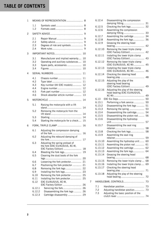 KTM 2015 - 450 500 Xc-w Exc Six Days Factory Edition - Service Workshop Repair Manual