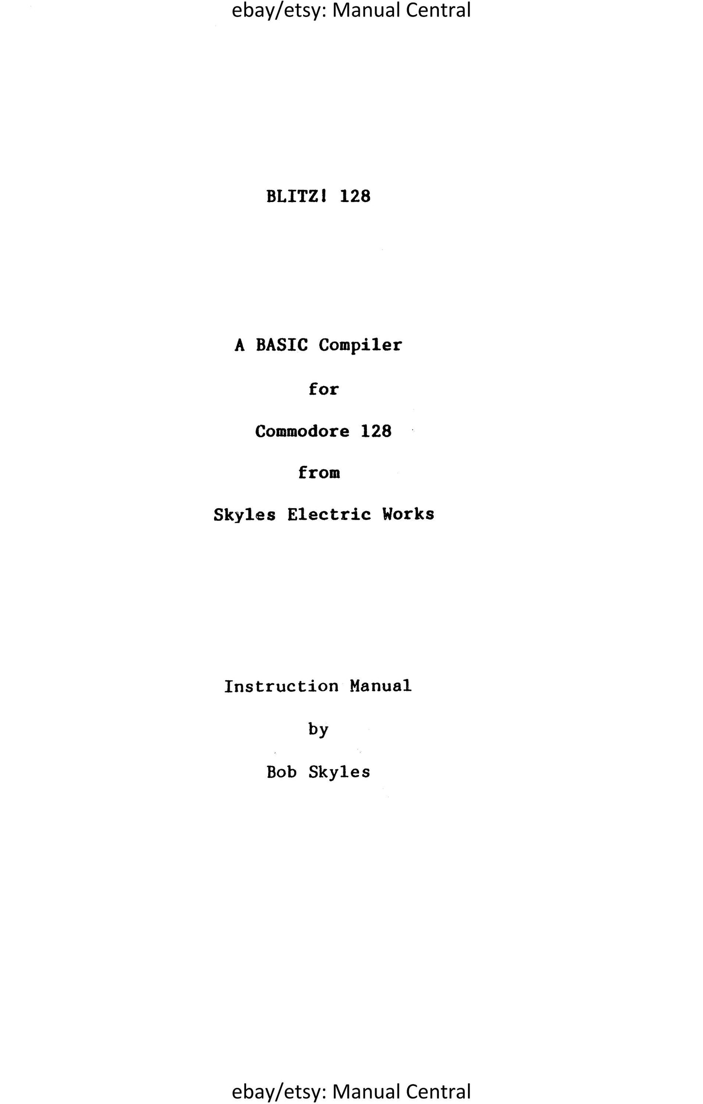 Commodore 128 - Blitz Basic Compiler