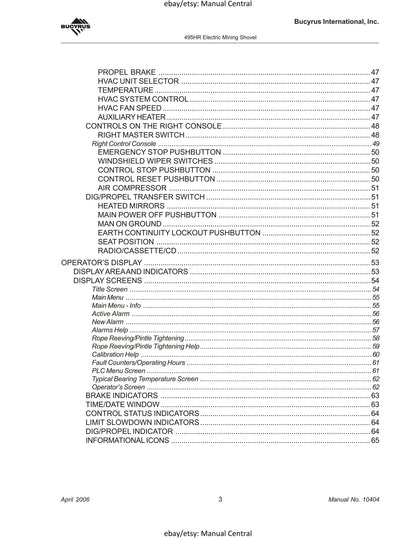Bucyrus - 495HR Mining Shovel - Operator Manual
