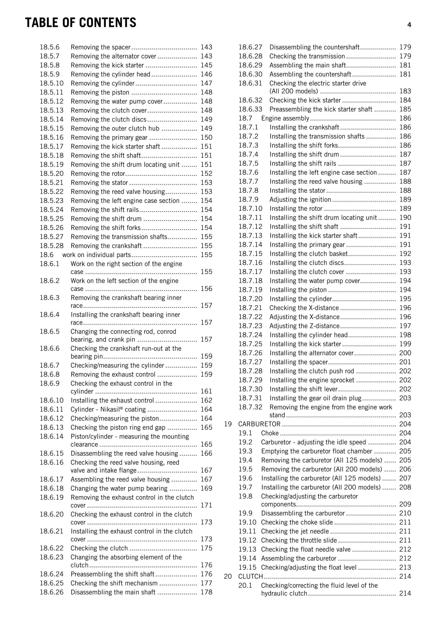 KTM 2014 - 125 200 Exc Six Days Xc-w - Service Workshop Repair Manual