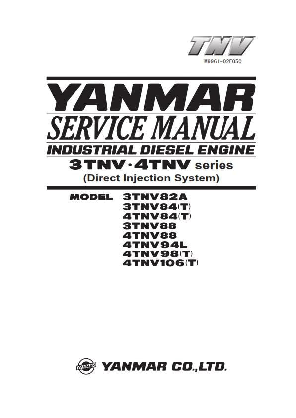 Yanmar Industrial Diesel Engine -  3TNV 4TNV Series - Service Repair Workshop Manual