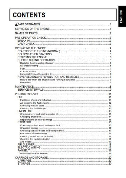 Kubota Diesel Engine - Operator Manual - Z482-E Z602-E D662-E D722-E D782-E D902-E